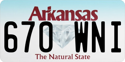 AR license plate 670WNI