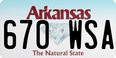AR license plate 670WSA