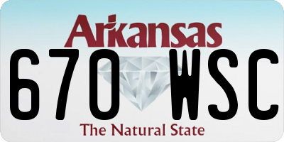 AR license plate 670WSC