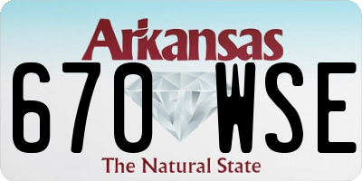 AR license plate 670WSE