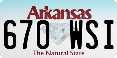 AR license plate 670WSI