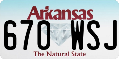 AR license plate 670WSJ