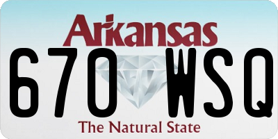 AR license plate 670WSQ