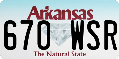 AR license plate 670WSR