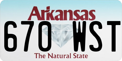AR license plate 670WST