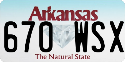 AR license plate 670WSX