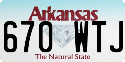 AR license plate 670WTJ