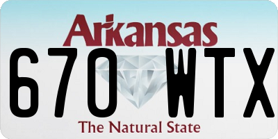 AR license plate 670WTX