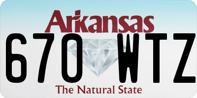 AR license plate 670WTZ