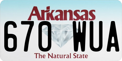 AR license plate 670WUA