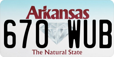 AR license plate 670WUB