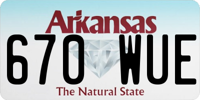 AR license plate 670WUE