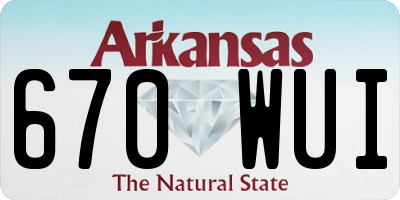 AR license plate 670WUI