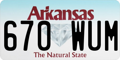 AR license plate 670WUM