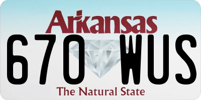 AR license plate 670WUS