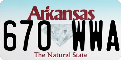 AR license plate 670WWA