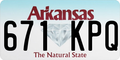 AR license plate 671KPQ