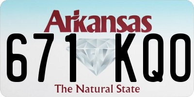 AR license plate 671KQO