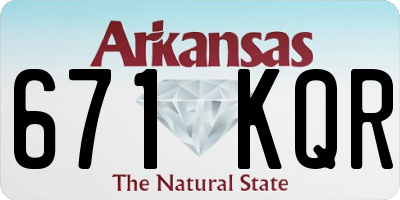 AR license plate 671KQR