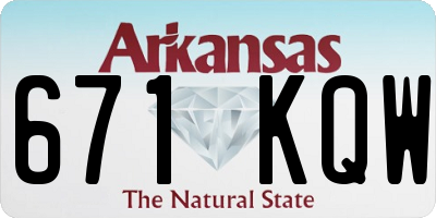 AR license plate 671KQW