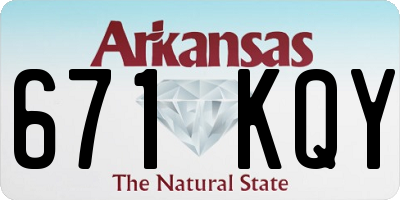 AR license plate 671KQY