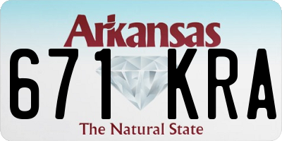 AR license plate 671KRA
