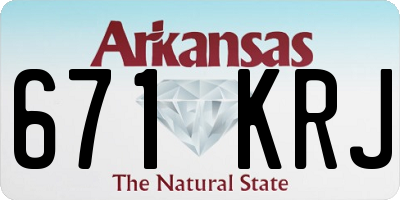 AR license plate 671KRJ