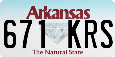 AR license plate 671KRS