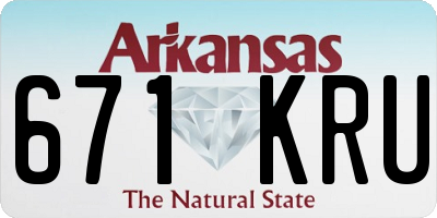 AR license plate 671KRU
