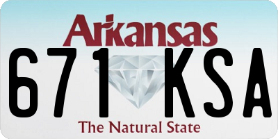 AR license plate 671KSA