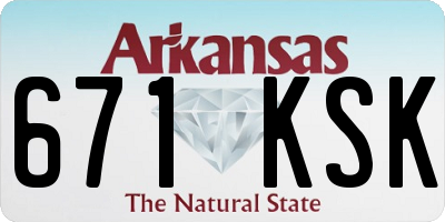 AR license plate 671KSK