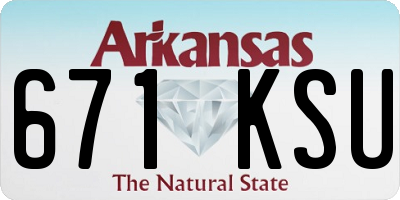 AR license plate 671KSU
