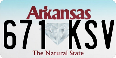AR license plate 671KSV