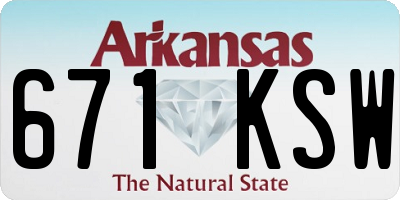 AR license plate 671KSW