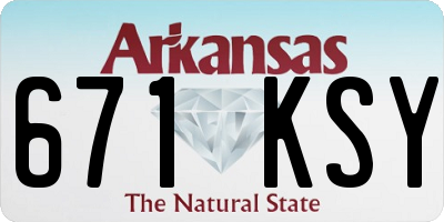 AR license plate 671KSY