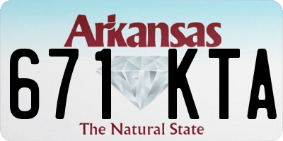 AR license plate 671KTA