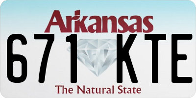 AR license plate 671KTE