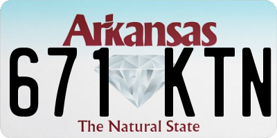 AR license plate 671KTN