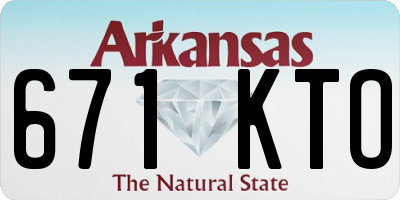 AR license plate 671KTO