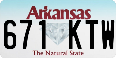 AR license plate 671KTW