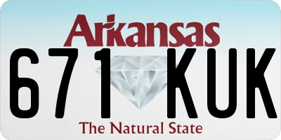 AR license plate 671KUK