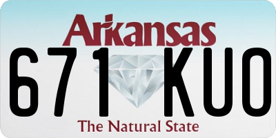 AR license plate 671KUO