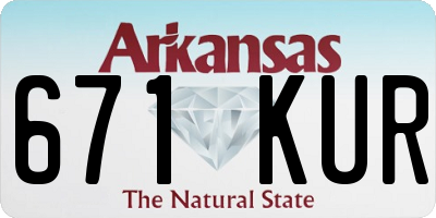 AR license plate 671KUR
