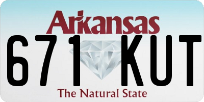 AR license plate 671KUT