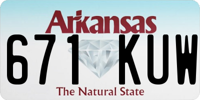 AR license plate 671KUW