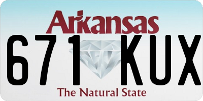 AR license plate 671KUX
