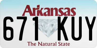 AR license plate 671KUY