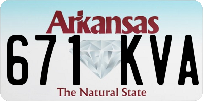AR license plate 671KVA