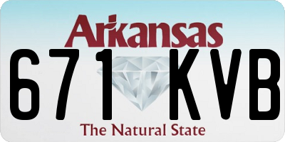 AR license plate 671KVB