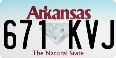 AR license plate 671KVJ